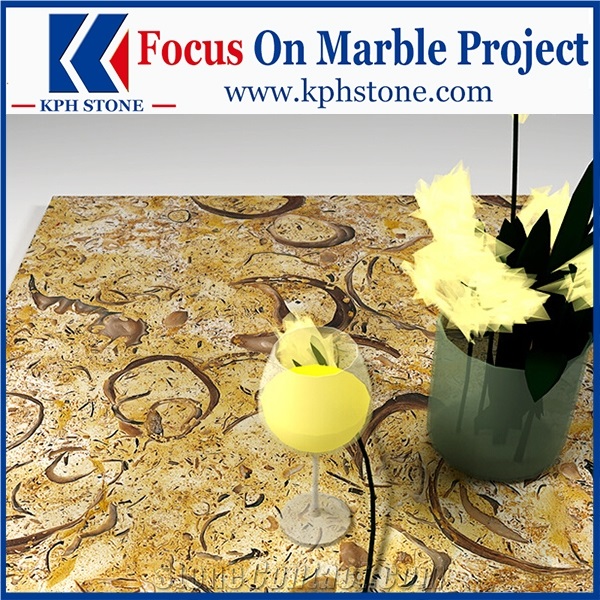 Golden Shell Marble Classic Beige Tile for Radisso