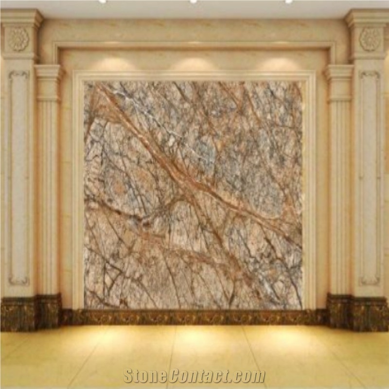 India Painforest Brown Marble Slabs