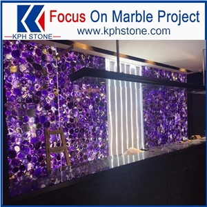 Luxury Decoration Violet Agate Stone Slab for Wall