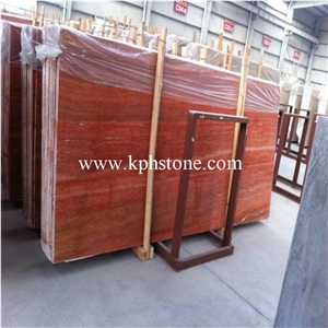 Persiano Rosso Red Travertine Slabs for Projects