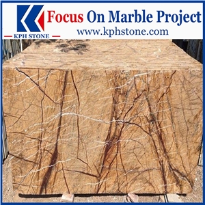 Rainforest Brown Marble Slabs for Tv Background