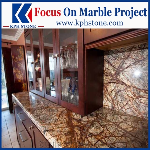 Rainforest Brown Marble Wall Floor Tiles for Club