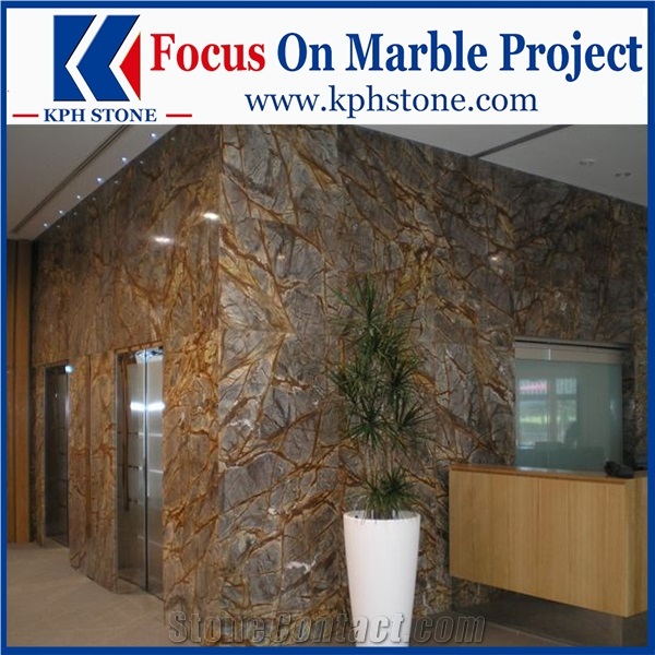 Rainforest Gold Marble Floor Tiles