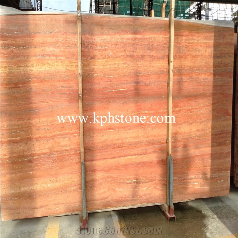 Red Rosso Travertine Wall Slabs and Tiles