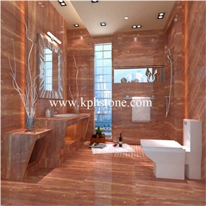 Red Rosso Travertine Wall Slabs and Tiles
