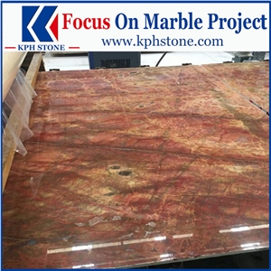 Ruby Red Onyx Slabs for the Nomad Los Angeles