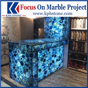 Sadalite Blue Jasper Semiprecious Stone Wall Covering Tiles