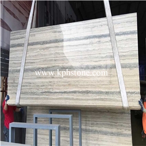 Silver Grey Travertine Slabs and Tiles Projects