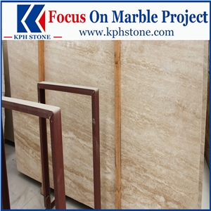 Turkish Ivory Cream Travertine Slabs for Projects