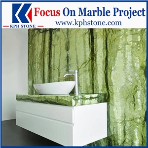 Verde Pavone Ming Marble Panels Tiles