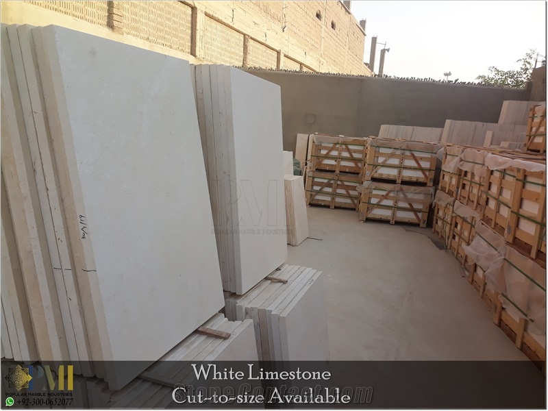 Pakistani White Limestone Wall Stone Cladding
