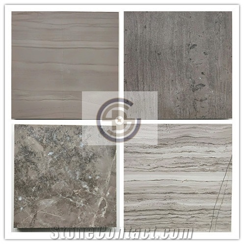 Grey Wooden Marble Slabs Polished China