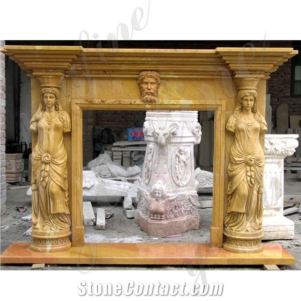 Marble Sculptured Fireplace