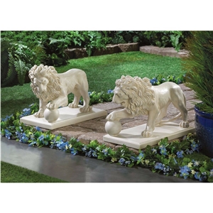 Outdoor Marble Animal Lion Sculpture