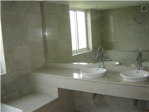 White Lanka Granite Commercial Bathroom Design