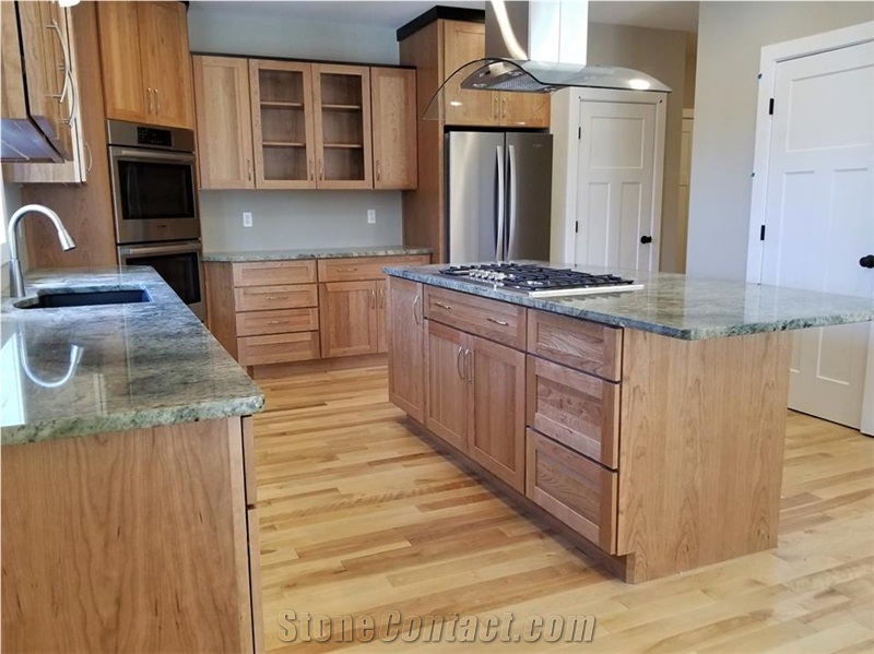 Granite Tops, Cherry Cabinets Kitchen Remodeling