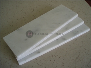 Polished White Marble 4"X 12" Baseboard