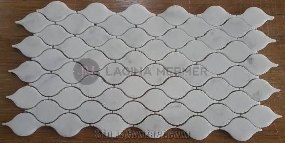 Polished White Marble Drop Mosaics