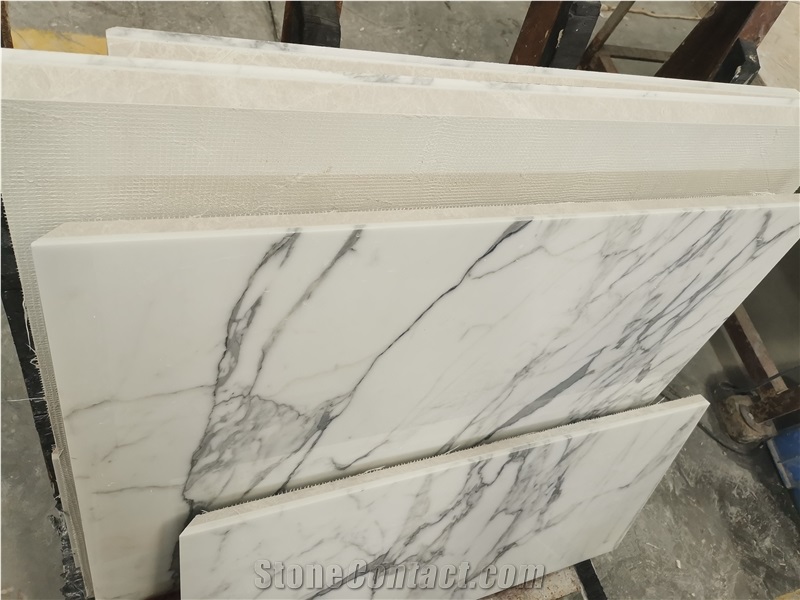 Laminated Statuary Marble Tile ,Bianco Statuario