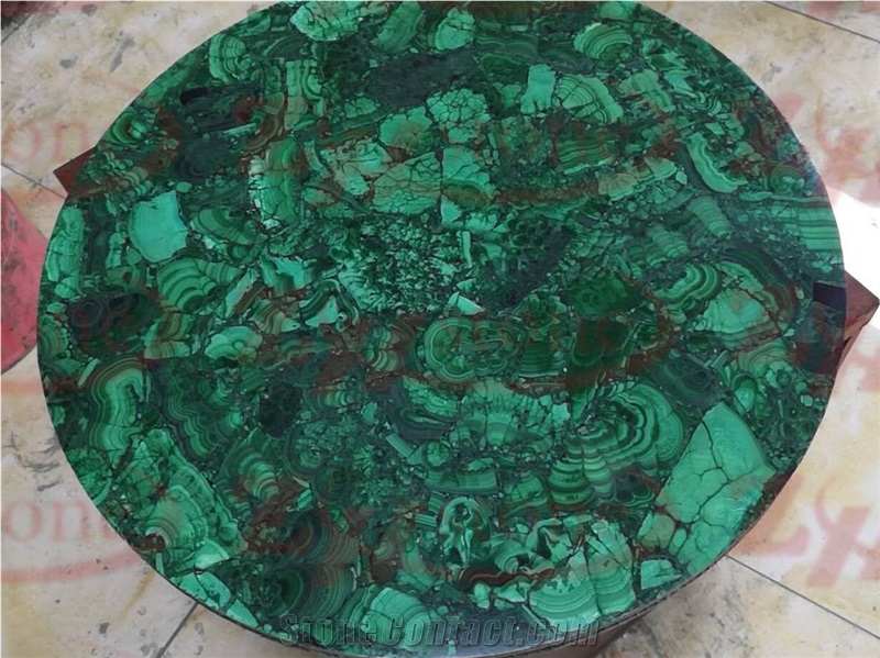 Malachite Furniture Green Stone Round Table Top