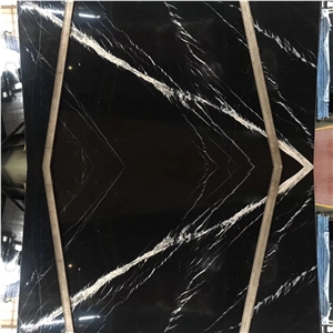 Marquina Black Marble Bookmatch Background
