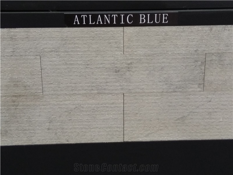 Atlantic Blue Limestone-Azul Atlantico Combed Wall