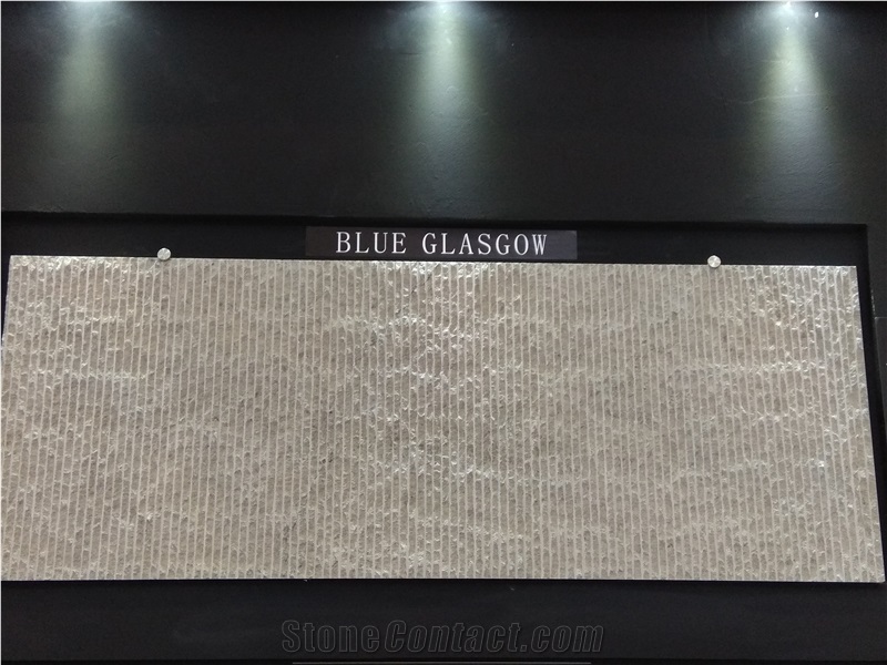 Blue Glasgow-Gascogne Blue Limestone Chiseled Wall