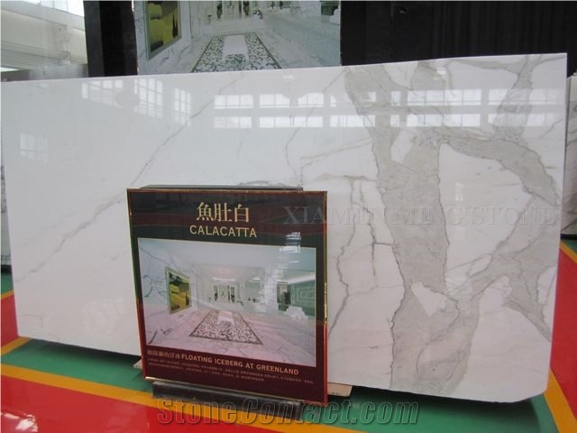 Calacatta White Marble Slab Stone Tile,Hotel Flooring