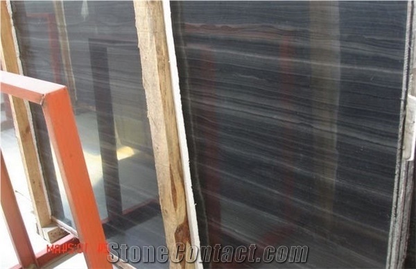China Black Wooden Vein Marble Slabs Tiles,Nero Armani Wooden Grain Marble Slab Skirting Wall Covering