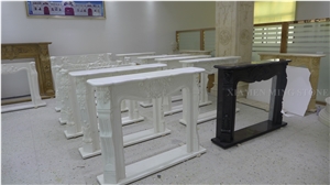 Fireplace Mantel Order Show Snow White Marble Sculptured Flower