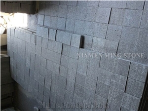 Flamed G684 China Black Basalt Cube Stone Brick Pavers,Absolute Nero Basalto Cobble Exterior Floor Paving
