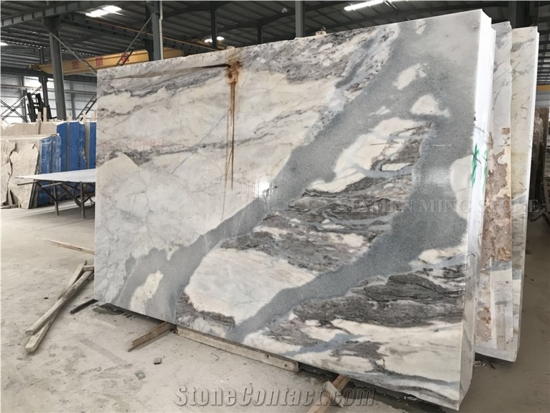 River White Marble Slab with Grey Sand Veins,Panel Tiles Interior Wall,Flooring
