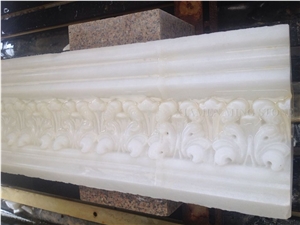Snow White Marble Handcarved Molding,Border Line Wall Decor