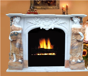 Marble Fireplace Handcarved Fireplace