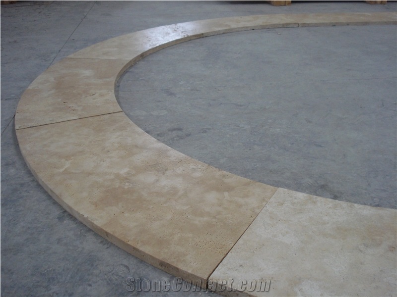 Ivory Travertine Pool Coping + Decks for Pool Construction Projects