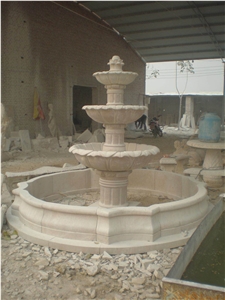 Marble Outdoor Foutain 3 Tier Henan Yellow Foutain