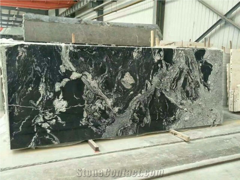 Polished Royal Ballet Black Granite Slabs Tiles