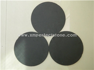 Black Slate Round Plate Slate Dinner Coaster