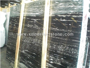 Silver Portoro Marble Slab China Black Marbles, Silver Dragon Black Marble Slabs & Tiles