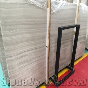 China White Wood Grain Marble Slab Tile