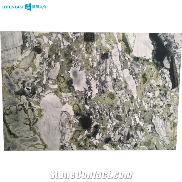 Polished Chinese Ice Jade Green Marble from China