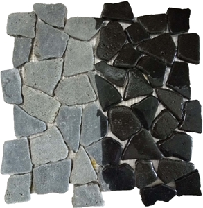 Black Marble Mosaic Tile Interlocking 30 X 30