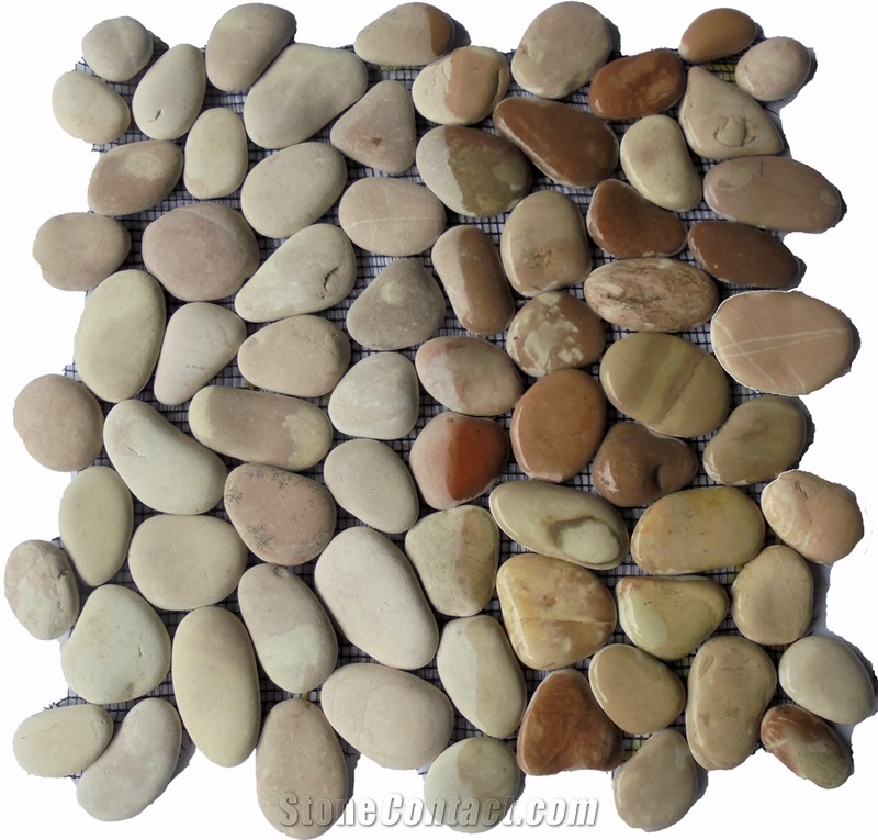 Caramel Pebble Mosaic Tile Interlocking 30 X 30