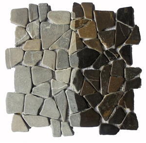 Gray Marble Mosaic Tile Interlocking 30 X 30