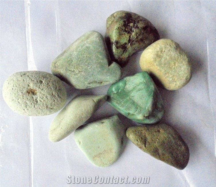 Green Not Flat Pebble, Stone Pebble, Indonesia