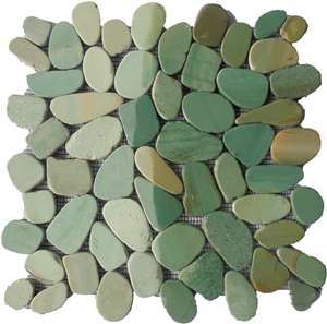 Green Slice Pebble Mosaic Tile Int. 30 X 30