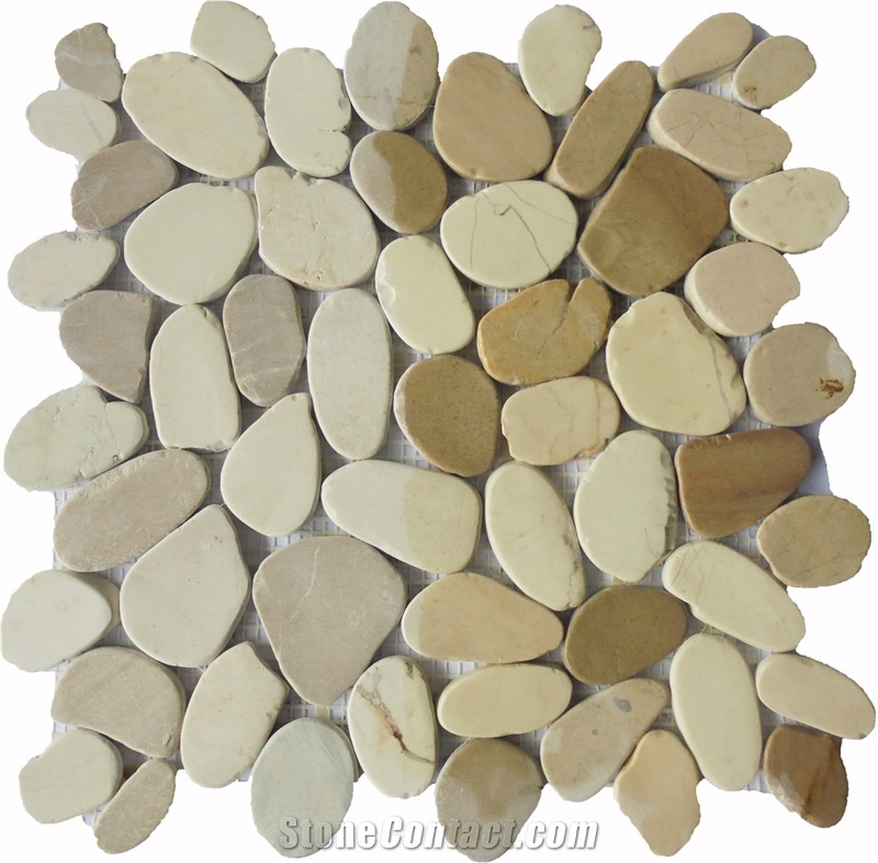 Mix White and Tan Slice Mosaic Tile Int. 30 X 30