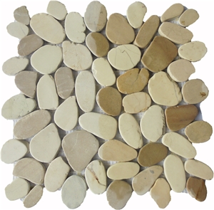 Mix White and Tan Slice Mosaic Tile Int. 30 X 30