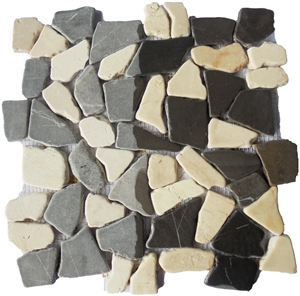 Mix White & Gray Marble Mosaic Tile Inter. 30 X 30