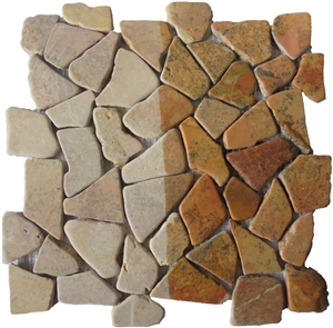 Red Marble Mosaic Tile Interlocking 30 X 30